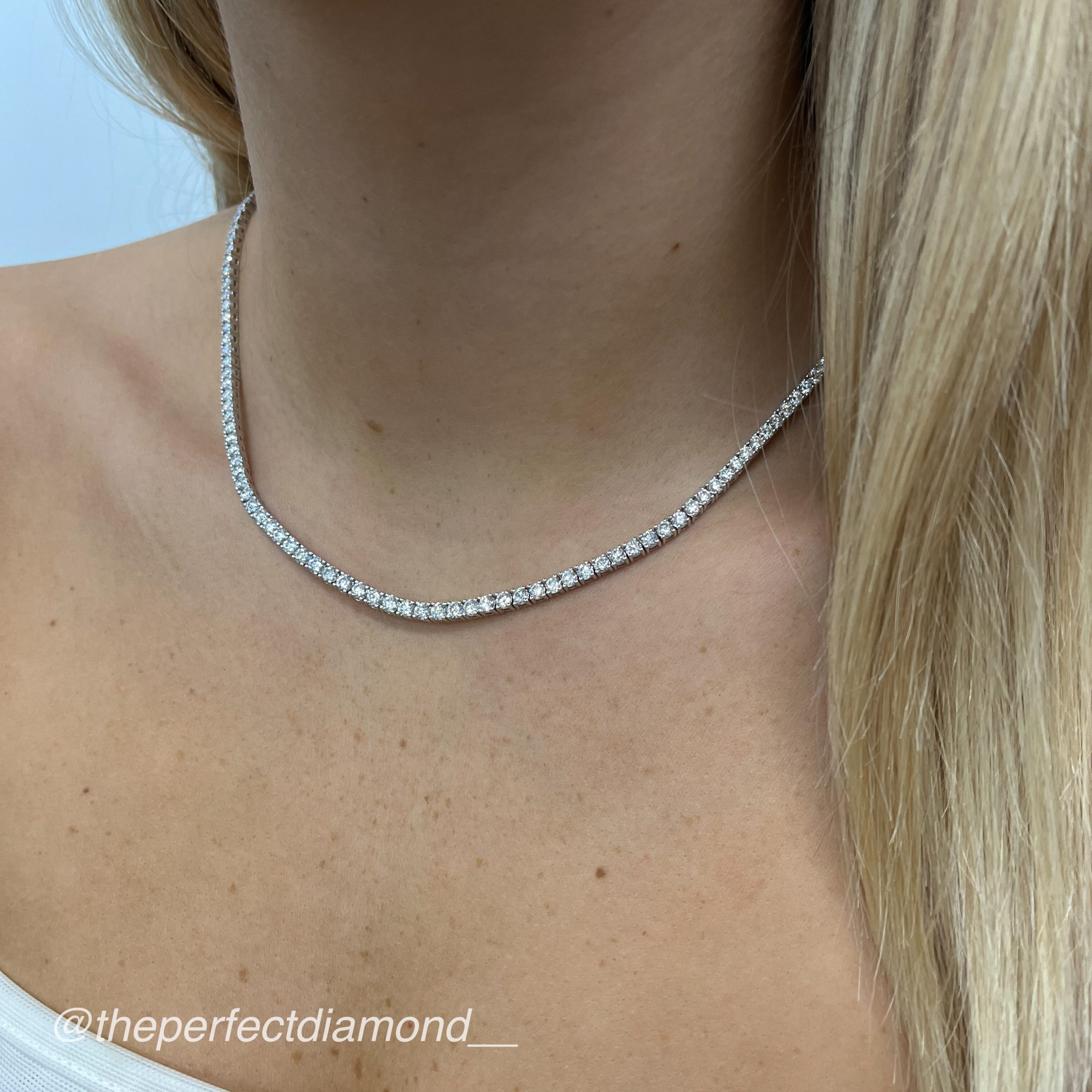 Tennis necklace on sale white gold